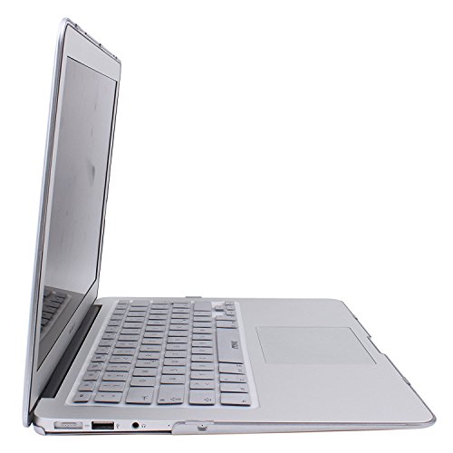 STONG Matte Gummierte Harte Schutzhülle für Macbook Air 13“ Hülle Cover Schale Schutz Hülle Tasche Silicon Case Shell Hard Plastik mattiert SchutzTasche + tpu Tastatur-Schutzfolie (Silber) - 3