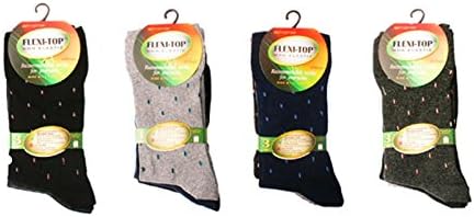 6 Pairs of Diabetic Socks - Cotton Rich Non Elastic Blue Suit