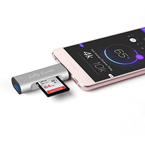 USB C Adapter auf USB 3.0 A mit Kartenleser für Type C Geräte, Jelly Comb 2 in 1 Kartenlesegerät für SD, Micro SD, SDXC, SDHC, Micro SDHC, Micro SDXC - 6