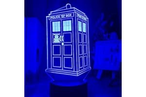 LBVRGG Doctor Who Call Box 3d night light LED illusion light decorazione camera da letto per bambini lampada da comodino camera da letto regalo di compleanno-16 colori con telecomando