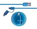 Produktbild PhoneStar Ausziehbares 2in1 USB Datenkabel Ladekabel mit Micro USB und 8-pin Anschluss passend für Apple iPhone 7 6 6s 6s Plus SE 5s iPad Pro Air etc. und Samsung Huawei HTC Sony LG Nokia in blau