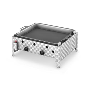 Enders 284285 Gastrobrter 2 Flammig Je 5 Kw Aus Edelstahl Mit Stahlpfanne Grillflche 56 X 46 X 5 Cm