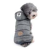 Fácil de ponerse y quitarse. ZUNEA Chaleco de Perro pequeño Abrigo de Lana Forrada Abrigo de Invierno cálido Chaqueta de Cachorro con Capucha a Prueba de Viento Mascota de Chihuahua Ropa Ropa de Perrito Prendas de Vestir Gris S