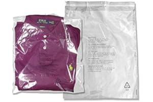 100 CLEAR TRANSPARENT PLASTIC SELF SEAL GARMENT CLOTHING RETAIL PACKAGING BAGS WITH SAFETY WARNING FBA APPROVED UK STORE 247 (12'' x 15'')