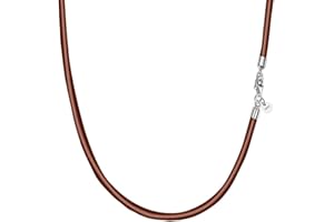 Viwind Echt leder Halskette 2.5mm/3mm breit geflochten Lederkette Lederband 45-60cm wählbar 925 Sterling Silber Vers chluss Damen Herren für DIY Anhänger Schmuck mit Geschenkbox