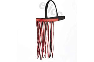 Elico Elasticated Fly Fringe equestrian insect protection (RED)(FULL)