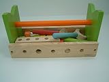 Werkzeugkasten mit Zubehör / 23-teilige Tischwerkbank aus Holz / Maße: 30 x 14 x 15,5 cm / für Kinder ab 2 Jahren geeignet - 3