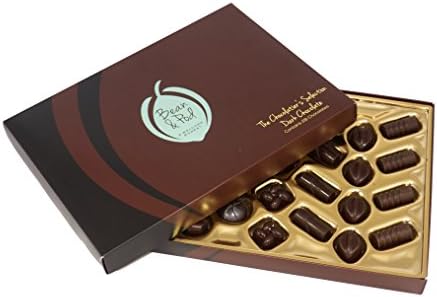 Vegan Dark Chocolate Gift Box with 28 Individual Handcrafted Chocolates Vegan and Vegetarian Society Certified