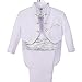 Dressy Daisy Baby Boys' 5 Pcs Set Jacquard Cummerbund Formal Tuxedo Suits With Tail Wedding Pageboy Outfits Size 12-18 Months White