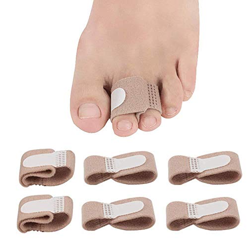 Preisvergleich Produktbild MOGOI Zehenbandagen für gebrochene Zehen, Rutschfest, gepolstert, für krumme Hammerzehen, gebrochene Zehen, 6 Stück