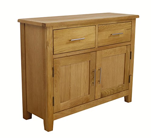 Nebraska Oak - Small Sideboard / 2 Door 2 Drawer Storage Dresser Cupboard Cabinet Unit