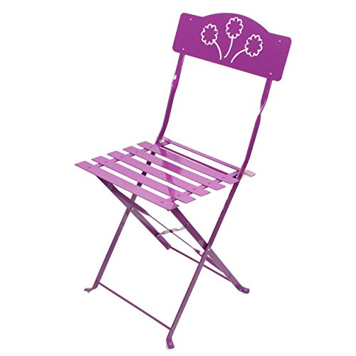 LIFEDECO Prune/Chaise Pliante A Lattes pour Jardin Fauteuil en Metal Design Bistro Cafe Salon Exterieur