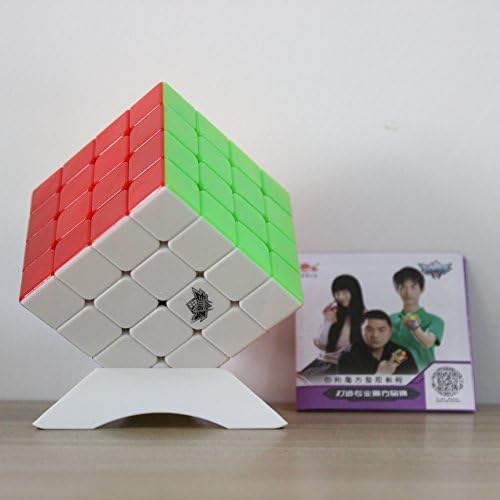 Cyclone Boys Stickerless 4x4x4 JiSu G4 Topspeed G4 Magic Cube Puzzle Speed Cube for beginner and Professional gamer, with one base stand