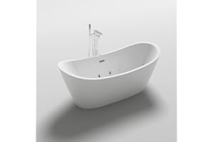 HOME DELUXE - vasca da bagno freestanding con funzione idromassaggio - OVALO PLUS - dimensioni 180 x 90 x 72 cm - comprensiva di accessori completi I vasca idromassaggio, idromassaggio per 2 persone