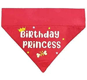 For The Fur Kids Birthday Girl Dog Bandana: Birthday Princess Dog Gift (Pink)
