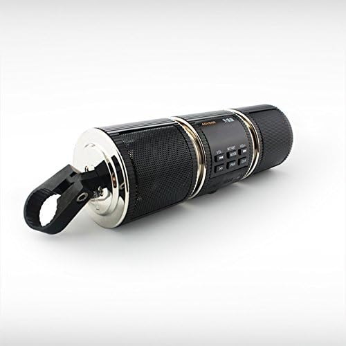BACKWORLD Bluetooth Speakers Motorcycle Bike MP3 Player Audio Motorbike Scooter FM Radio Security Alarm USB AUX Input Waterproof,Black
