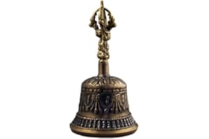 One World is Enough Tibetana Campana de Mano/Meditación y Oración Campanas/Dorje/Vajra - Pequeño