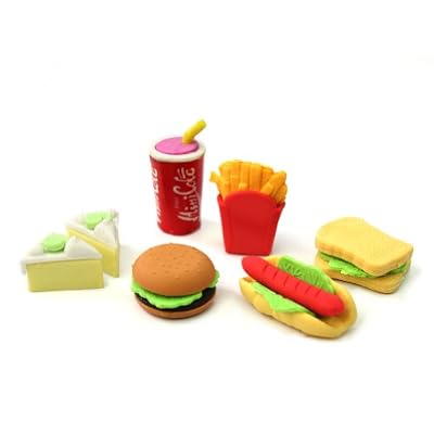 RHX Set de 6 gommes pour enfant en forme de nourriture