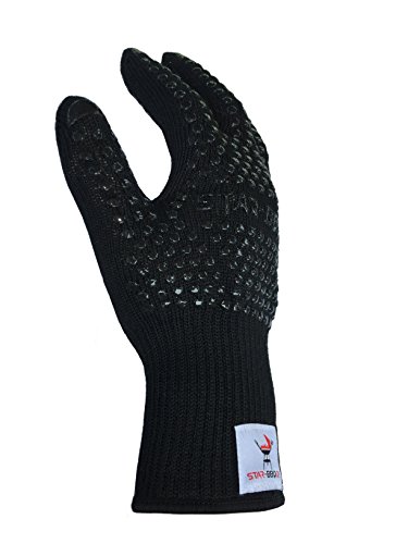 Grillhandschuhe hitzebeständig mit Silikon von STAR-BBQ – Perfektes Grillzubehör: Verwendbar als Topflappen, Ofenhandschuhe, Topfhandschuhe oder Kochhandschuhe (Version 2017 Schwarz) - 8