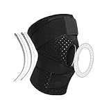 Genouillere Ligamentaire ZealBoom Genouillère Crossfit Souple Respirante Avec Sangle de Pression Antidérapante Réglable Protection le Genou pour Volley Course à Pied Football Sport pour Hommes Femmes