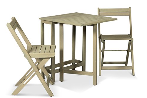 Preisvergleich Produktbild Lanterfant® Bistroset Juul, verwitterd, Sitzgruppe, Balkonset, Balkonmöbel, Klappsessel, Klapptisch, Terrassen Set