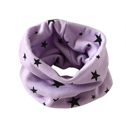 Koly Autumn Winter Baby Girl Boy Collar Scarf Cotton O Ring Neckerchief Scarves (Purple)