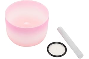 SUDEG Crystal Singing Bowl, Sacral F Chakra 8 Inch Singing Bowl with Mallet,Crystal Quartz Bowls for Sound Healing & Yoga Meditation