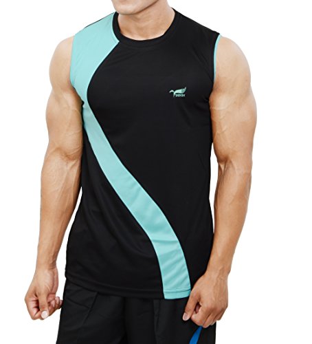 NNN Men's Polyester Sports T-Shirt (Black, L)