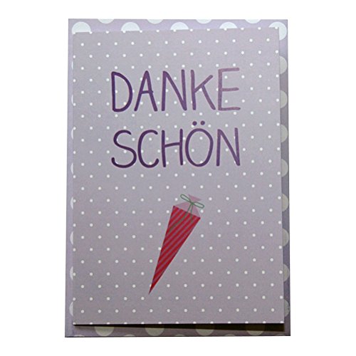 Einschulung Dankeskarten Violett – zum ersten Schultag ein „Dankeschön“ - 3