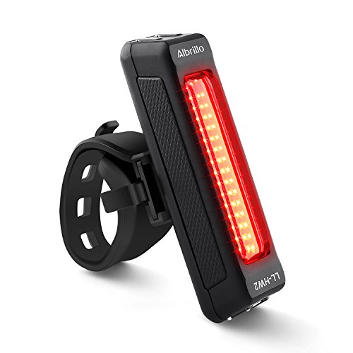 Albrillo LED Fahrradlicht Wiederaufladbar 500mAh Akku Blink-Rotlicht mit 6-Lichtmodi
