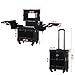 New Vanity Trolley case, vanity case, cosmetic case with mirror 51 X 37 X 24 cm (black)