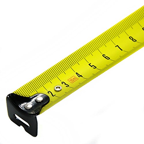 S&R Bandmaß 10,0 m x 25mm, Massband Nylon beschichtet, MUSTANG – Serie schlagfestes, Rollband gummiertes Gehäuse, MUSTANG Serie - 6