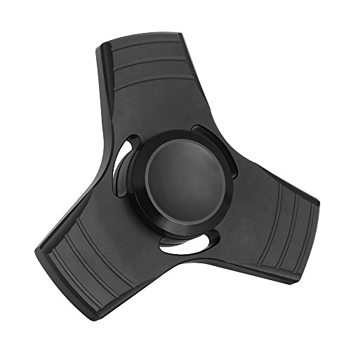 Fidget Spinner - Fidget Toy For ADD And ADHD - Hand Spinner EDC Stress Relief Toy - Aluminum Alloy (Black)