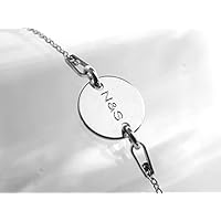 Silber Armband mit Gravur, Initiale, Kettenarmband, 925 Sterlingsilber, Hand Schmuck