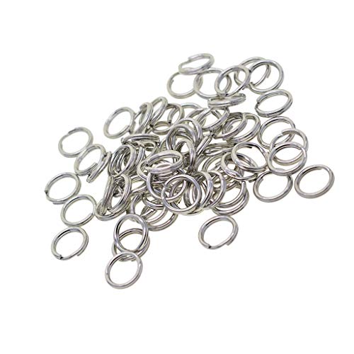 B Baosity 100 Pieces Round Stainless Steel Key Chain Rings Metal Split Ring for Home Car Keys Bag Purse Organization - 12mm Diameter, 1.2mm Coil Dia