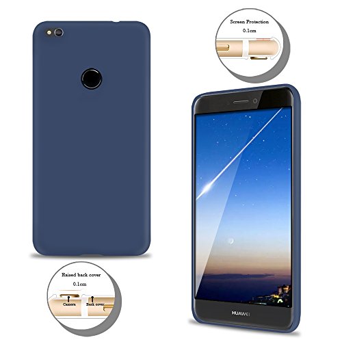 2x Funda Huawei P8 Lite 2017 E-Lush Huawei P8 Lite 2017 Carcasa TPU Silicona Fundas  5 2 Pulgadas  Soft Case Cover Suave y Gel Protectora Caso Ultra Delgado Case Flexible Caja Anti Rasgu  os Anti Choque Carcasa Opaco Cubierta - P  rpura   Azul marino