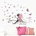 Produktbild OSYARD Wandaufkleber Wandtattoo Wallsticker,Schöne Abnehmbare Schmetterlinge Engel Zauber Fee Aufkleber Wandaufkleber für Schlafzimmer,TV-Hintergrund, Wohnzimmer, Kinderzimmer,Haus Dekor Wanddeko