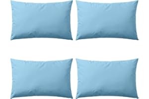 vidaXL 4x Cuscini da Esterno Guanciali Decorativi da Giardino Robusti Resistenti per Sedie Divani con Cerniera in Poliestere 60x40 cm Celesti