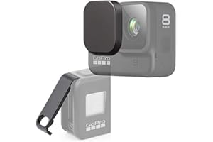 FIRE ROCK Capuchon d'adsorption d'objectif en silicone et couvercle de porte de batterie en ABS avec port de charge (lot de 1 + 1) pour caméra d'action GoPro Hero 8 noire, accessoires de protection pour Fire