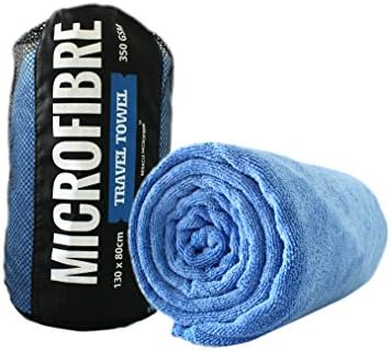 Large Premium Multi-Purpose Microfibre Towel - 130x80cm - 350GSM : Super Soft, Lightweight, Quick Drying & Highly Absorbent : Travel - Gym - Yoga - Sports - Camping - Swimming - Fitness - Hiking