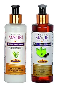 Khadi Mauri Herbal Shikakai Sat Shampoo With Herbal Hair Conditioner, 210 Ml (Combo Of 2)