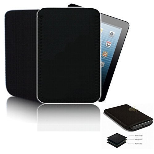 Biz-E-Bee - Funda de Neopreno Resistente a Golpes & Impermeable Exclusiva Color Negro Liso para Apple iPad Air, Air 2, Tablet de 6ta Generación