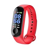 BZLine Bluetooth Smartwatch, Smart Watch Uhr Intelligente Armbanduhr Fitness Tracker Armband Sport Uhr mit Farbe Bildschirm Blutdruck/Pulsmesser Schrittzähler für Kinder Frauen Männer (Rot)