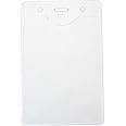 CKB LTD 100x Event A7 Clear Vertical Portrait ID Badge Card Plastic Pass Holder Plastic Pouches 8cm x 12.5cm (100 Pack)