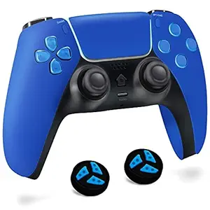 BRHE PS-4 Wireless Controller, Upgrade Rechargeable Gamepad Remote for Playstation 4/Slim/Pro Console/PC Game with Dual Shock, Touch Pad and USB Cable Thumb Grip Cap (Blue)