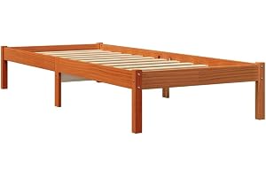 vidaXL Sängram utan madrass vaxad brun 90x200 cm massiv furu