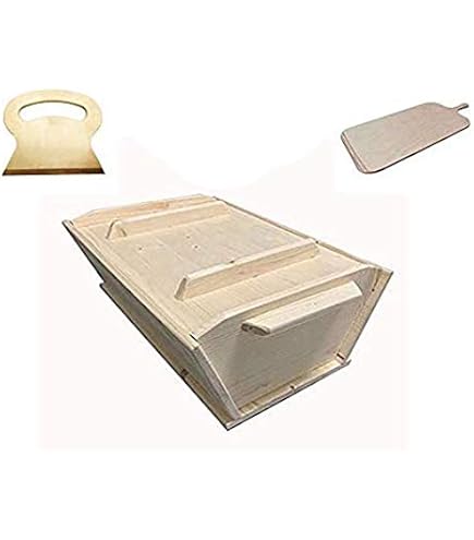 Madia In Legno Lamellare Per Impasto Pizza Napoletana 50x40x20 Cm - Contenitore Con Coperchio, Utilizzabile Come Asse Per La Pasta