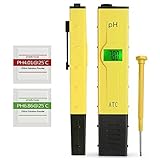 ☞ Schnell und genau: Hochwertiges pH-Meter für schnelle Kalibrierung und sehr genaue Messergebnisse. Entfernen Sie einfach die Schutzkappe und tauchen Sie die Elektrode für eine Minute in die zu messende Lösung ein.