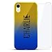 Produktbild Name: Charlie, MODERN Font Style | Luxendary Gradient Series 360 Bundle: Clear Ultra Thin Silicone Case + Tempered Glass for iPhone XR (6.1") in Sunrise Blue