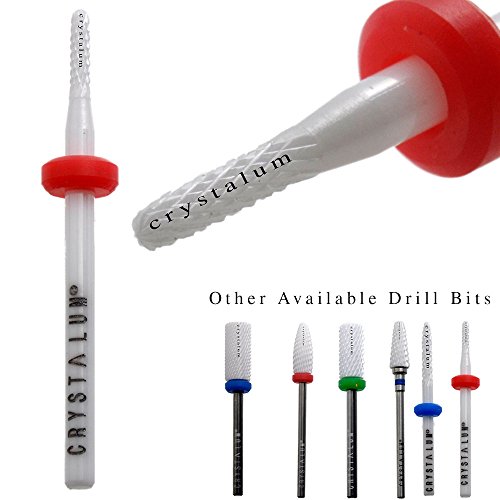 CRYSTALUM® Ceramic Nail Drill Bit Cuticle Cleaner Trimmer Electric Rotary Nail File (Fine)